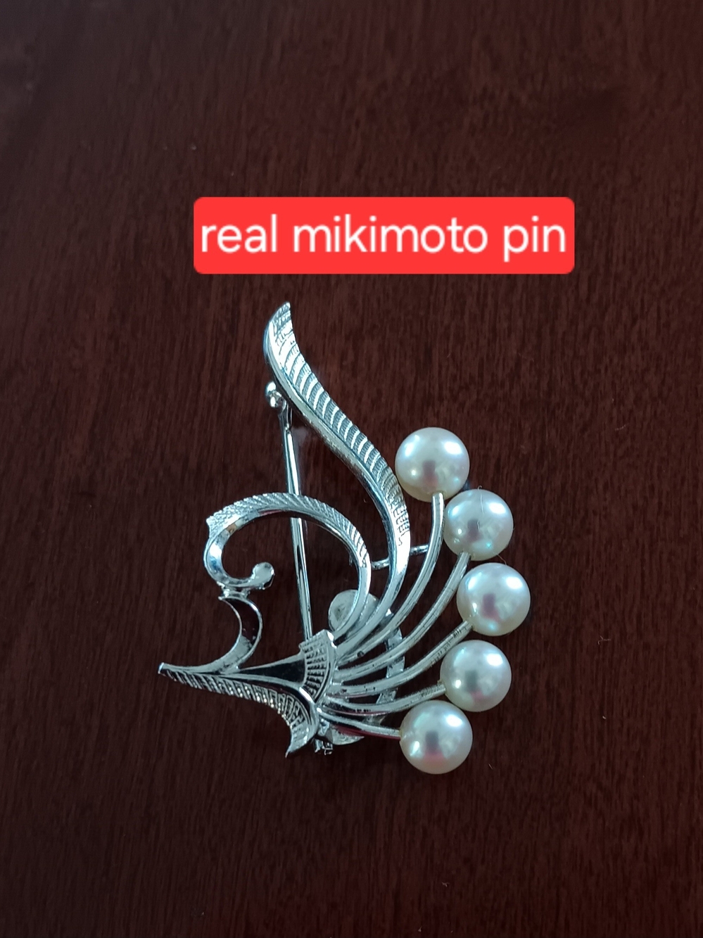 Mikimoto Sterling Silver Pearl Floral Brooch - White Pearls